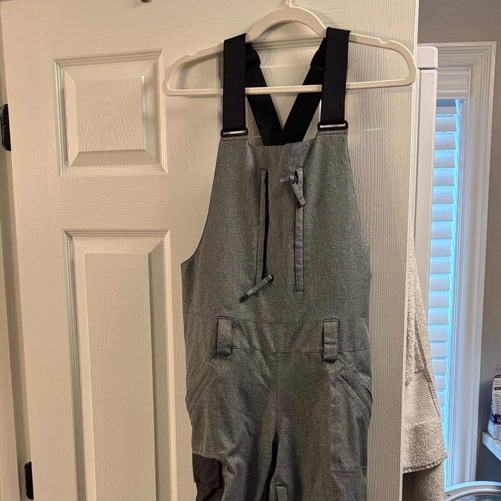 The North Face Gray and Black Snow Bib Overalls